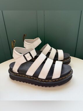 Dr. Marten Blair Platform Sandals in White